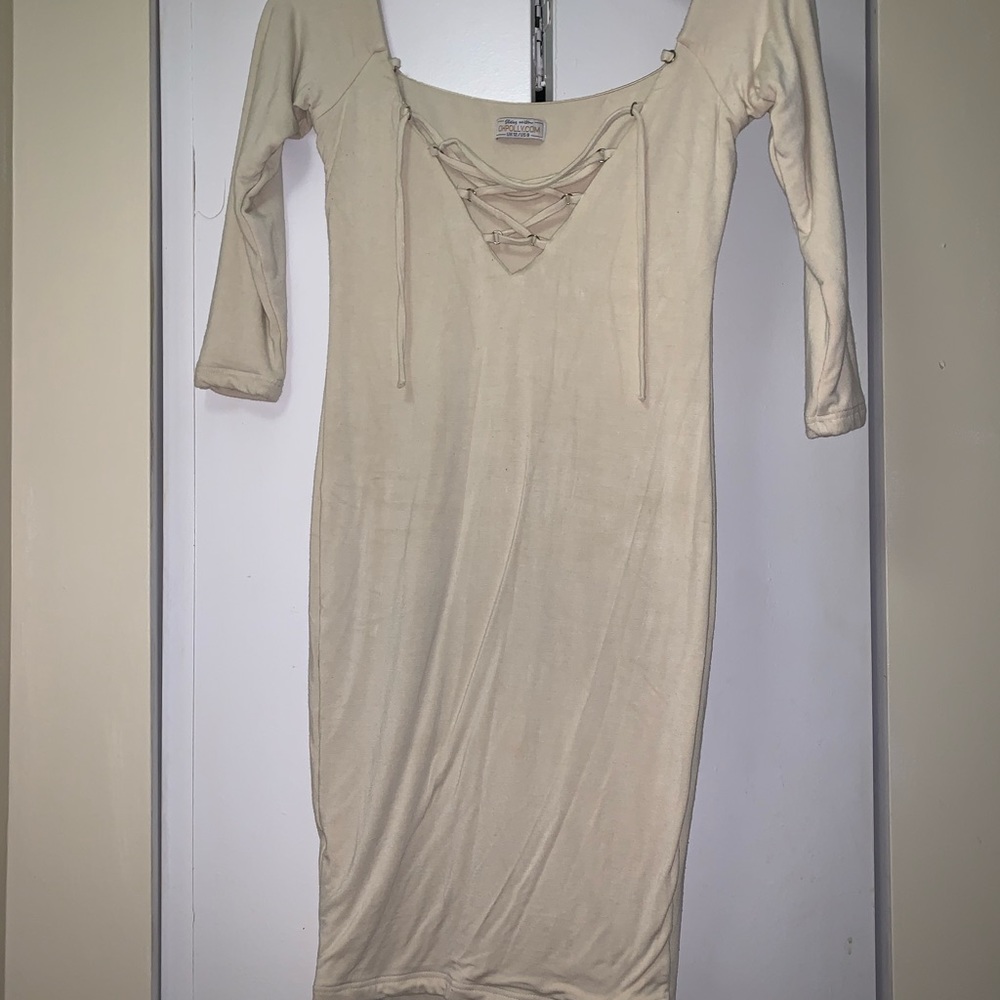 Cream bodycon dress